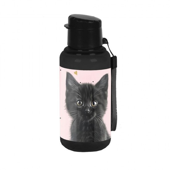 Sticlă de apă fete,  model Princess Black Cat  Paso,500ml