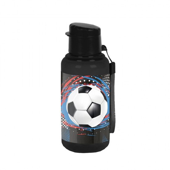 Sticlă de apă, model Football Team, negru -Paso 500 ml
