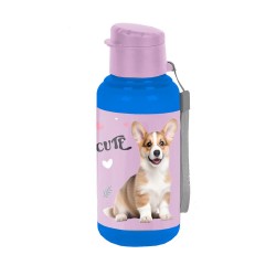 Sticlă de apă , model corgi, albastru si mov – Paso, 500ml