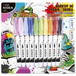 Set de 10 markere pentru textile - Kidea