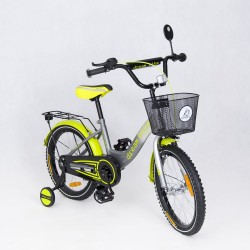Bicicletă pentru copii 18" TOMABIKE PLATINUM, gri-verde